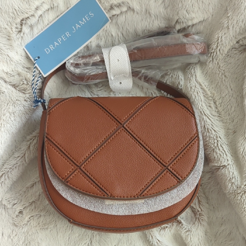 Draper James Quilted Brown Crossbody Bag